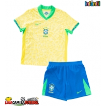 Camisa de Futebol Brasil Equipamento Principal Infantil Copa America 2024 Manga Curta (+ Calças curtas)